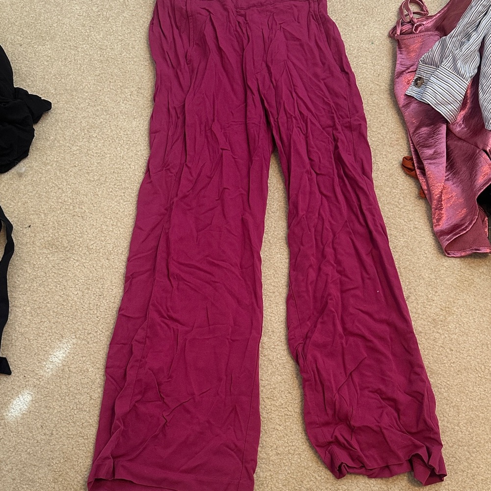 Old Navy Women's Magenta Wide-Leg Pants